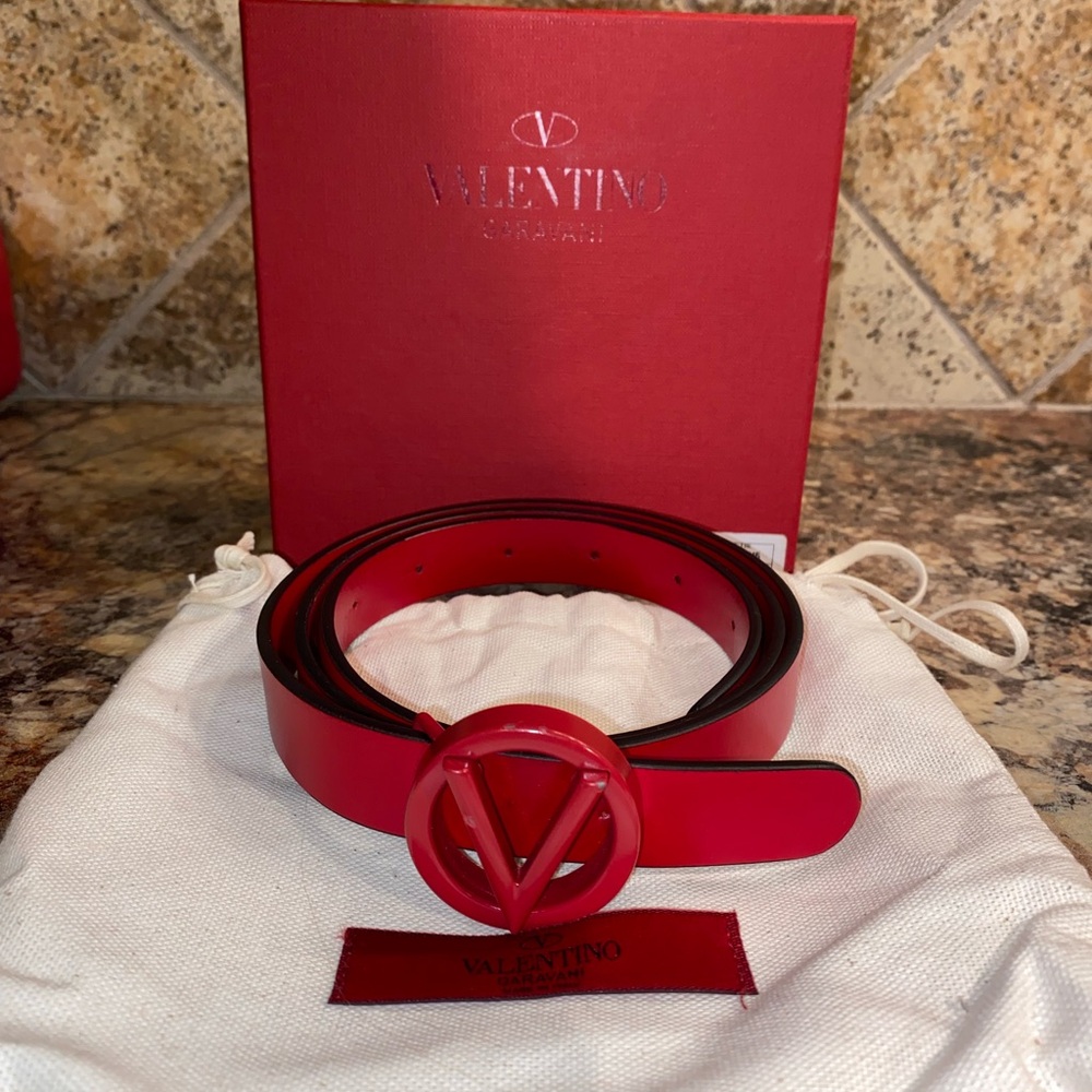 Valentino Red Leather Belt